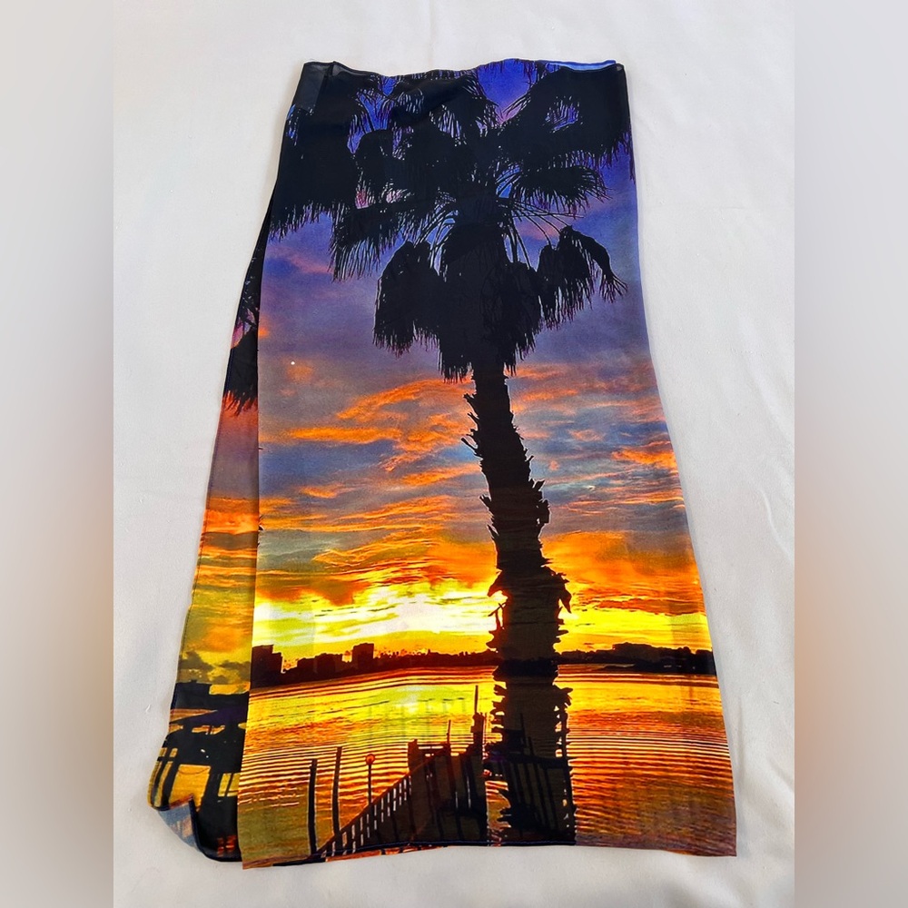 Colleen Lopez Cover Up Wrap One Sz Beach ocean view palms sunset - Picture 10 of 10